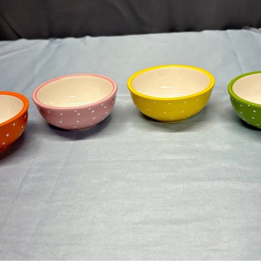 Boston Traders Colorful Polka Dot Ceramic Bowls Set